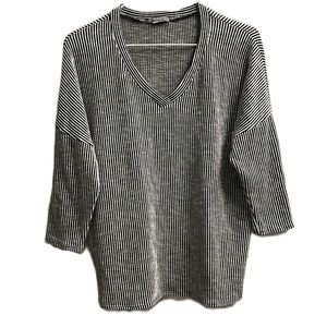 GYFT, Casual, V-Neckline, 3/4 Sleeves, Stretch Top, Multi, XL